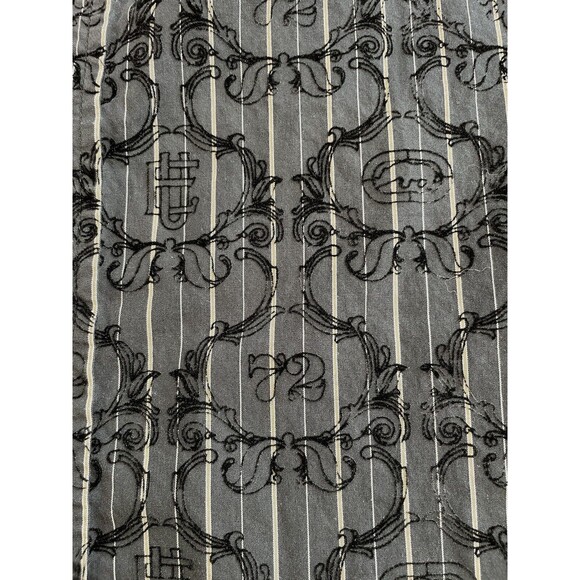 Ecko Unlimited Shirt Men's 2XL Black Emboss Design Long Sleeve Button Up Stripes - Picture 4 of 12